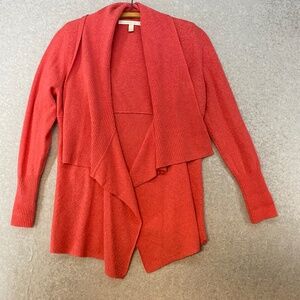 Nordstrom Signature Womens S Pink 100% Cashmere Open Front Cardigan Sweater